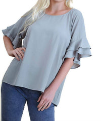 Umgee - Layered Ruffle Sleeve Blouse