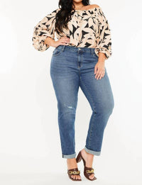 Kancan - Mid Rise Slim Boyfriend Jeans - Plus