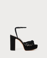 Loeffler Randall Women's Rivka Leather Knot Platform Sandal in black - women's sandal