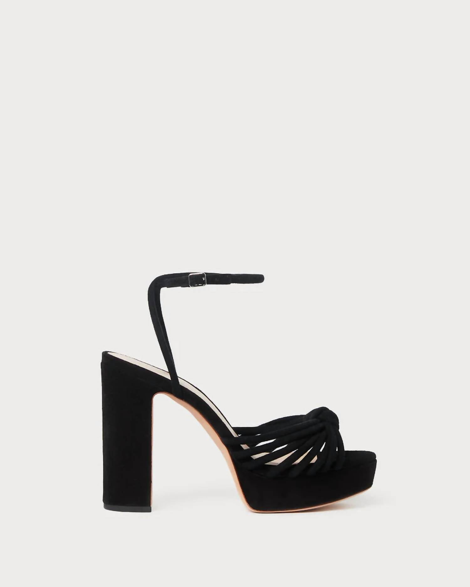 Loeffler Randall Women's Rivka Leather Knot Platform Sandal in black - women's sandal