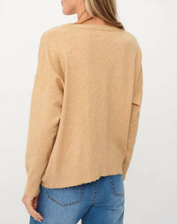Six/Fifty - Angii Frayed Crew Sweater