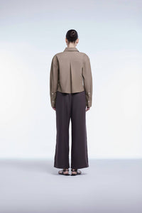Dāl The Label - Cropped Cotton Button Down Shirt