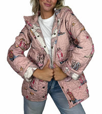 Ida Mae Home - Thunderbird Boots Quilted Snap Jacket