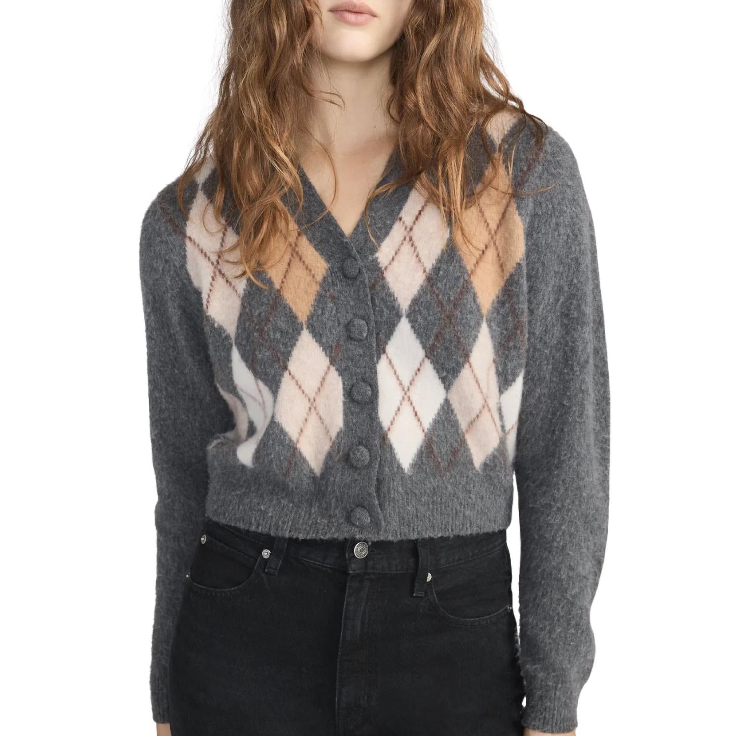 Frame - The Brushed Argyle Cardigan