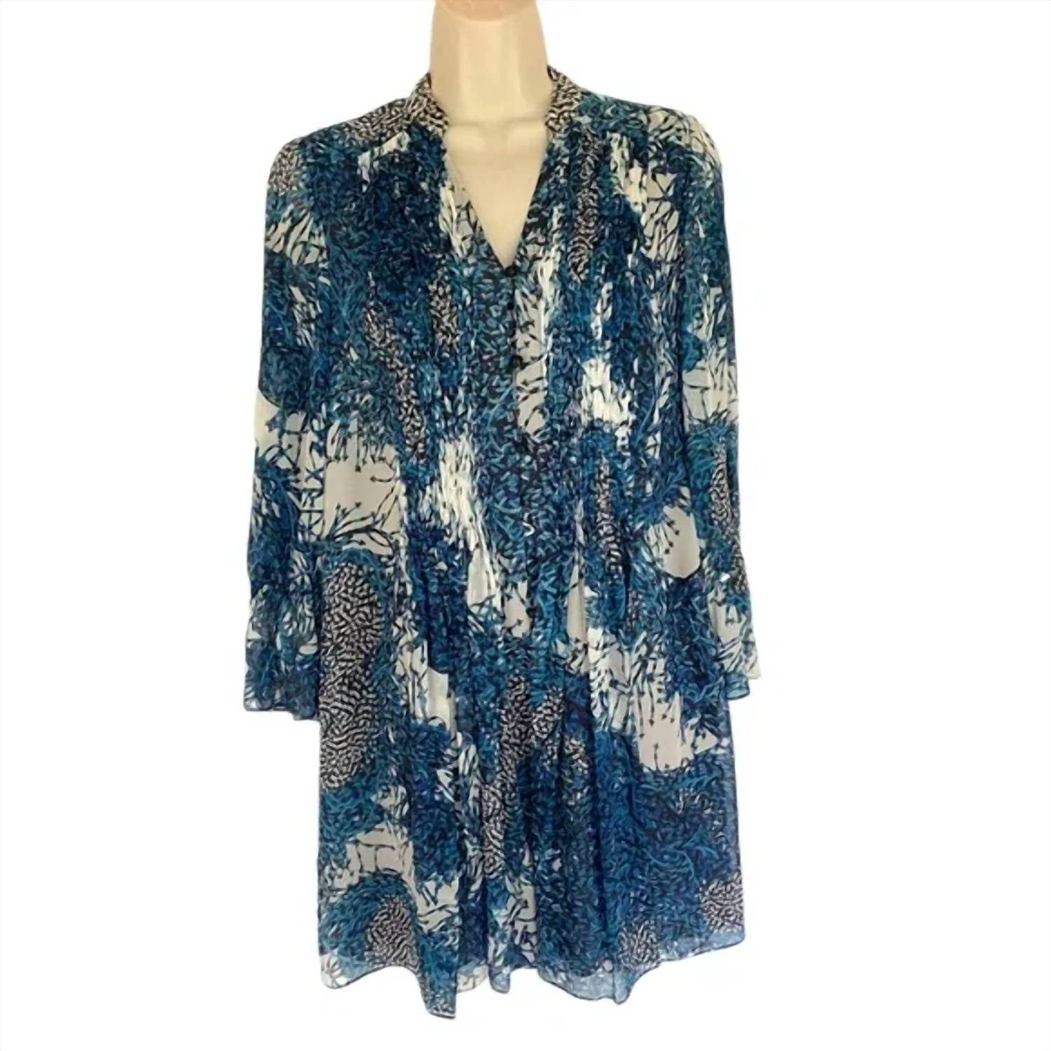 Diane Von Furstenberg - Silk Watercolor Flutter Cuff Dress