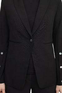 T Tahari - Notched Collar Long Sleeve One Button Blazer