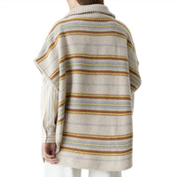 CLOSED Women's Turtle Neck Poncho in nude - women's sweater - detail view