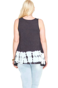 She + Sky - Tie Dye Sleeveless Tank - PLUS