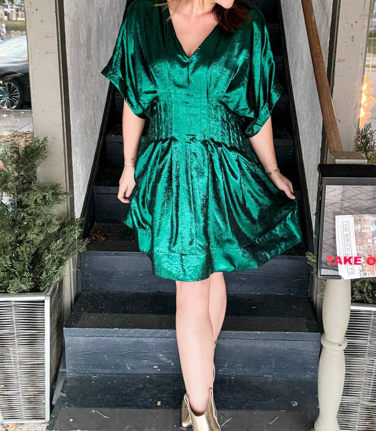 Entro - Maggie Metallic Jewel Mini Dress