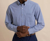 SOUTHERN TIDE Gingham Intercoastal Sport Shirt in seven seas blue - men's shirt