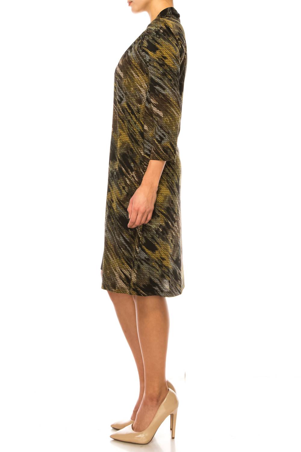 Connected Apparel - Open-front Faux Jacket Dress