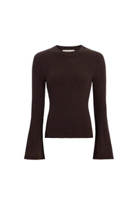 Marie Oliver Carrey Top in cacao 1 - women's long sleeve top - view 5