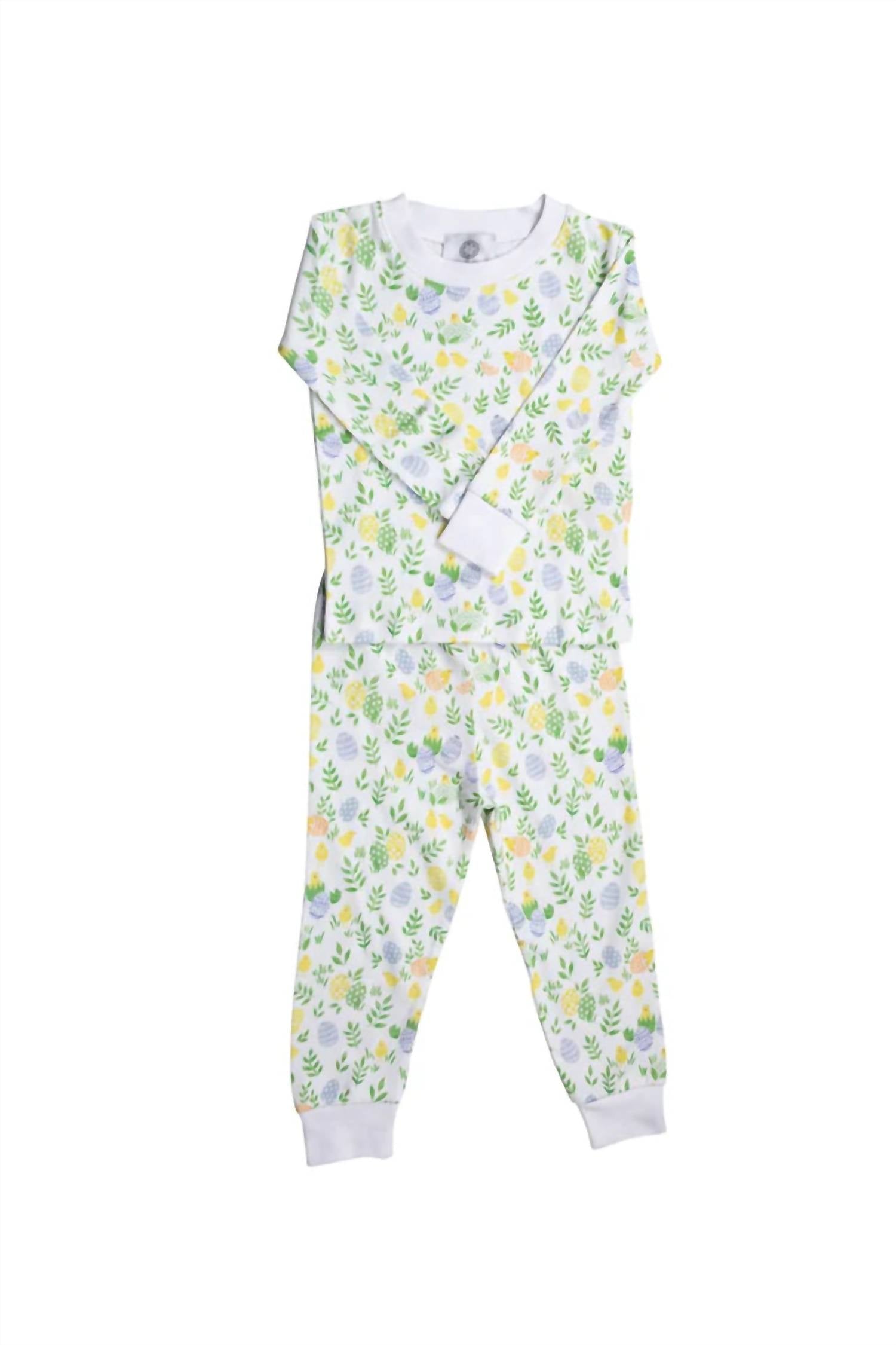 THE PROPER PEONY Kids Hatch Pajama Set in green - kids' sleepwear
