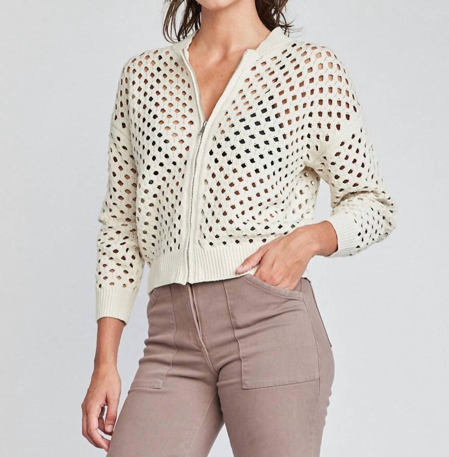 Self Contrast - Maggie Fishnet Cardigan