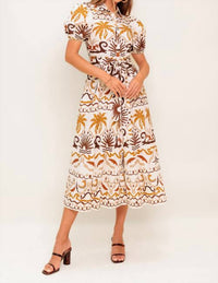 Flying Tomato - Tropicana Sunset Woven Midi Dress