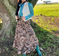2FlyCo Ranch Rags Midi Skirt in brown - women's skirt