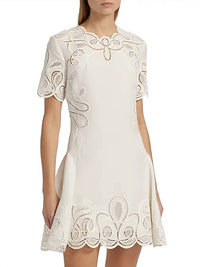 Simkhai - Morrigan Embroidered Short-sleeve Mini Dress