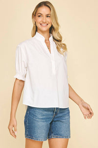 Pinch - Puff Sleeves V-Neck Top