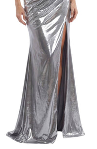 Jovani - Elegant Gown With Beaded Bustier And Thigh Slit