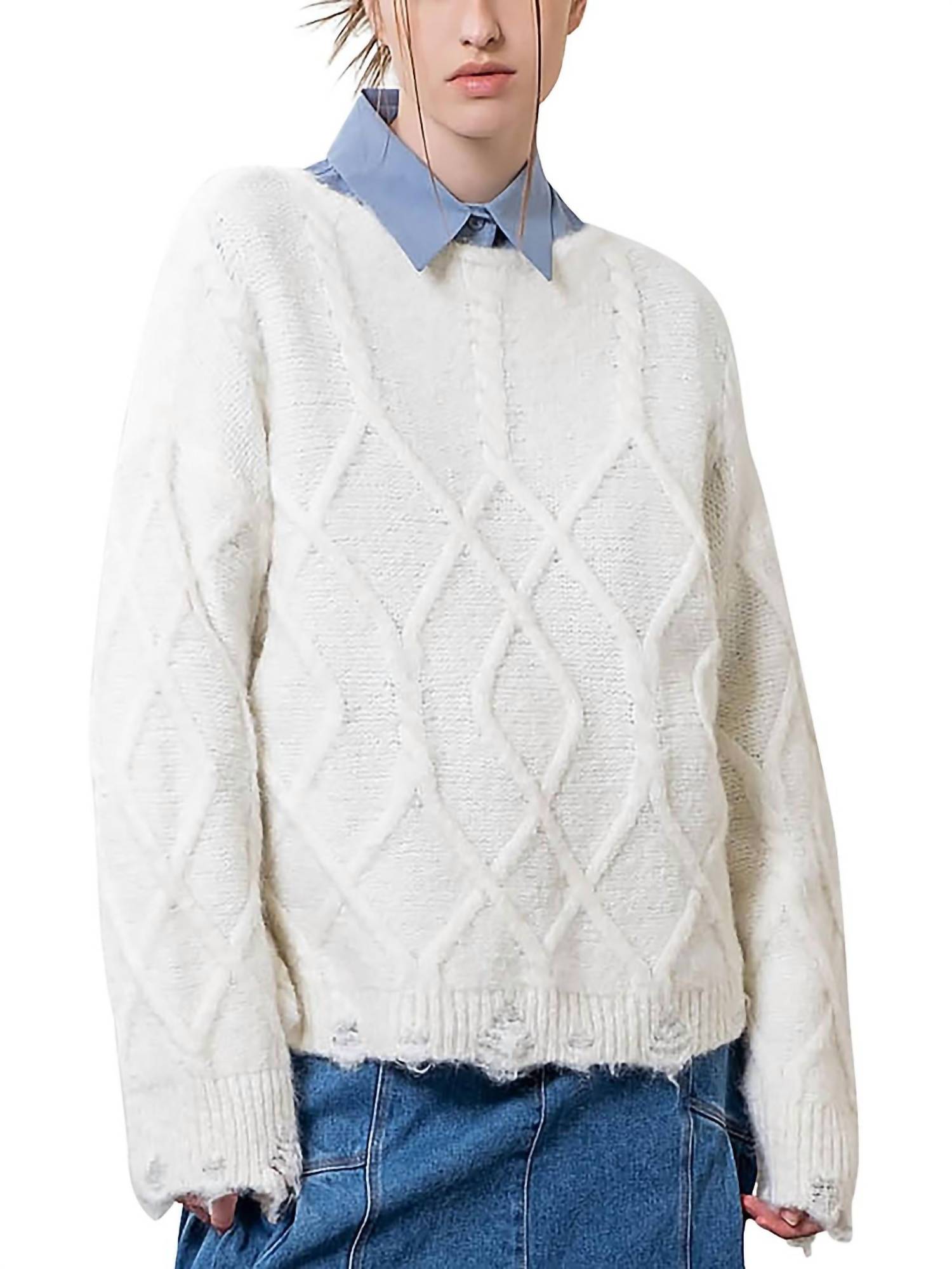 Moon River - Destroyed Cable Sweater