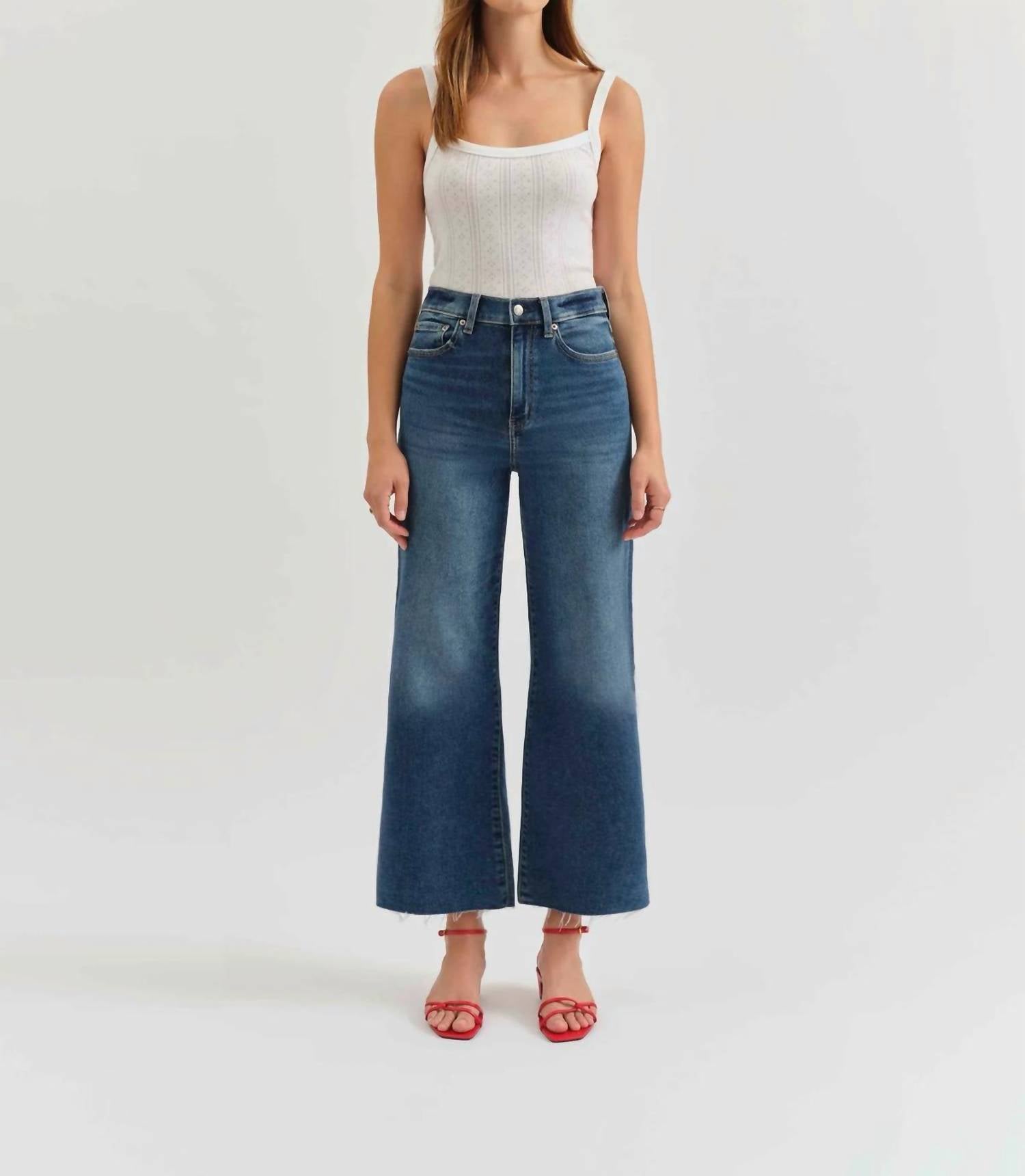 Daze - Pleaser High Rise Wide Ankle Jeans