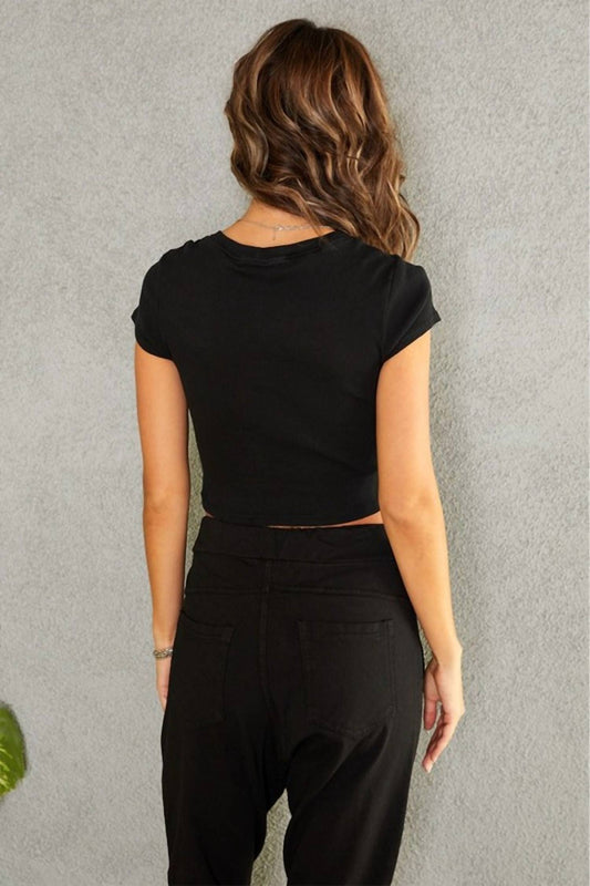 Venti6 - Short Sleeve Crop Top