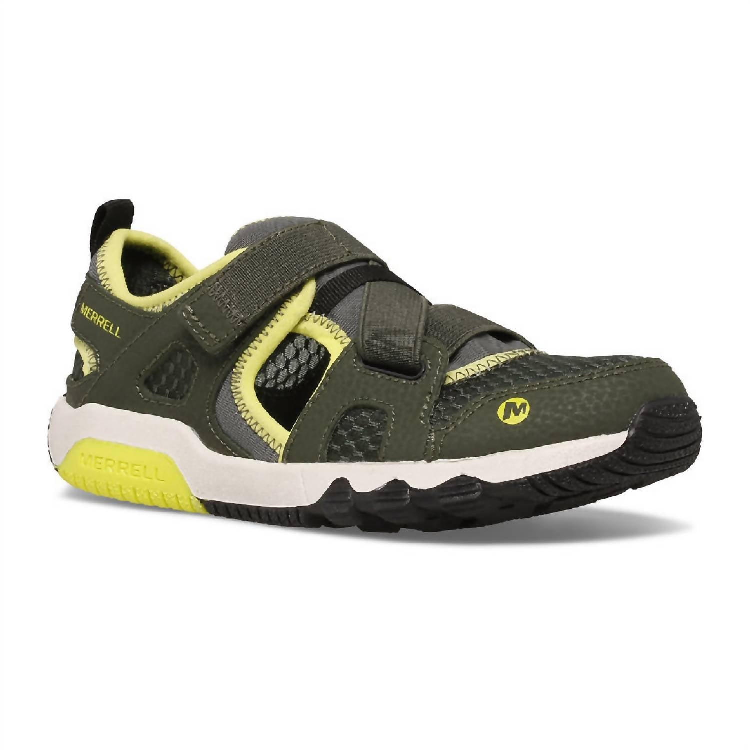 MERRELL Little Kid's Hydro Free Roam Sandals in olive lime - kids' sandal