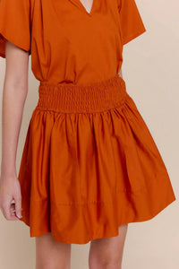 Sofia Melanie Mini Skirt in burnt orange - women's skirt