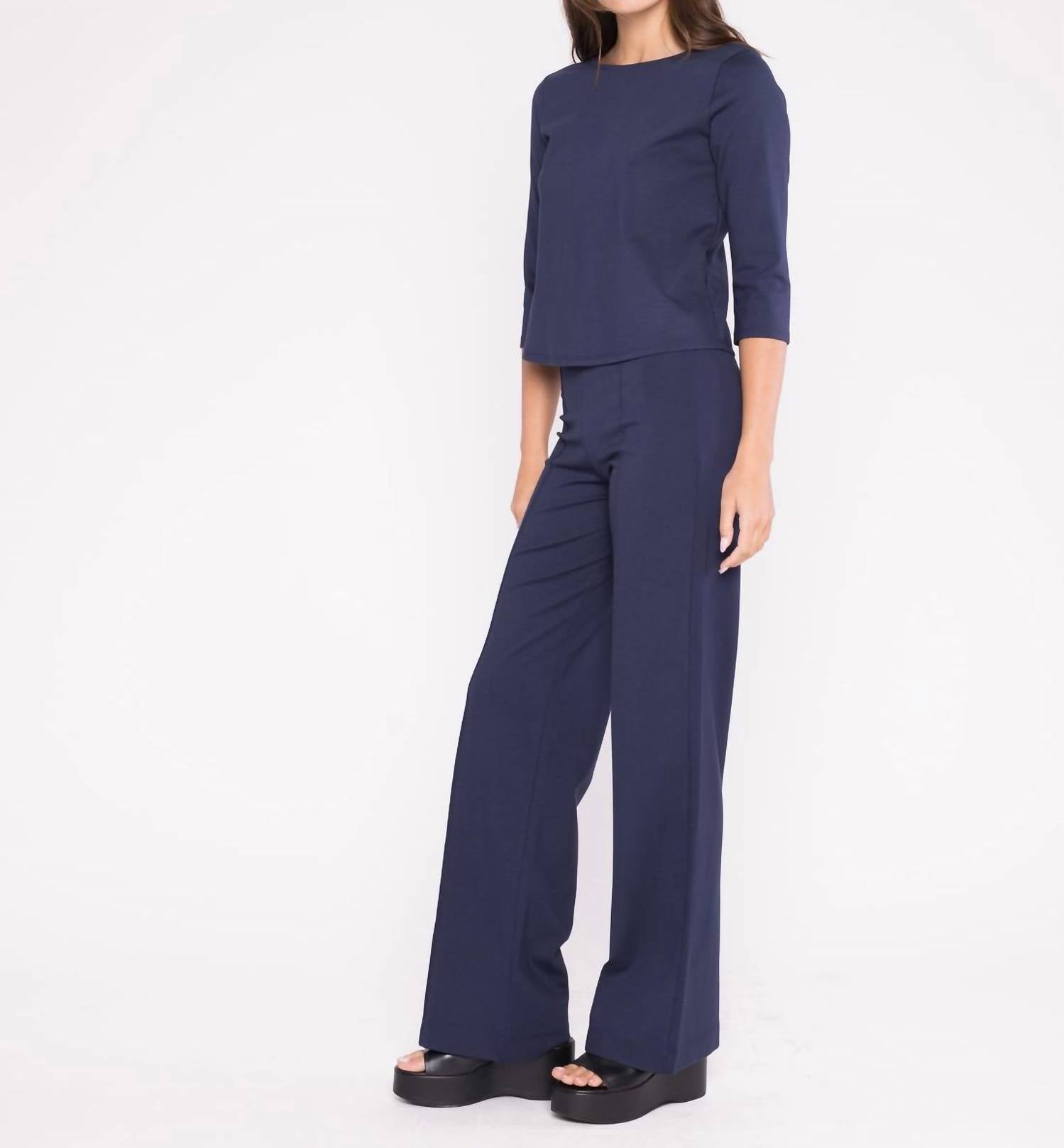 Ripley Rader - Ponte Knit Three Quarter Sleeve Top