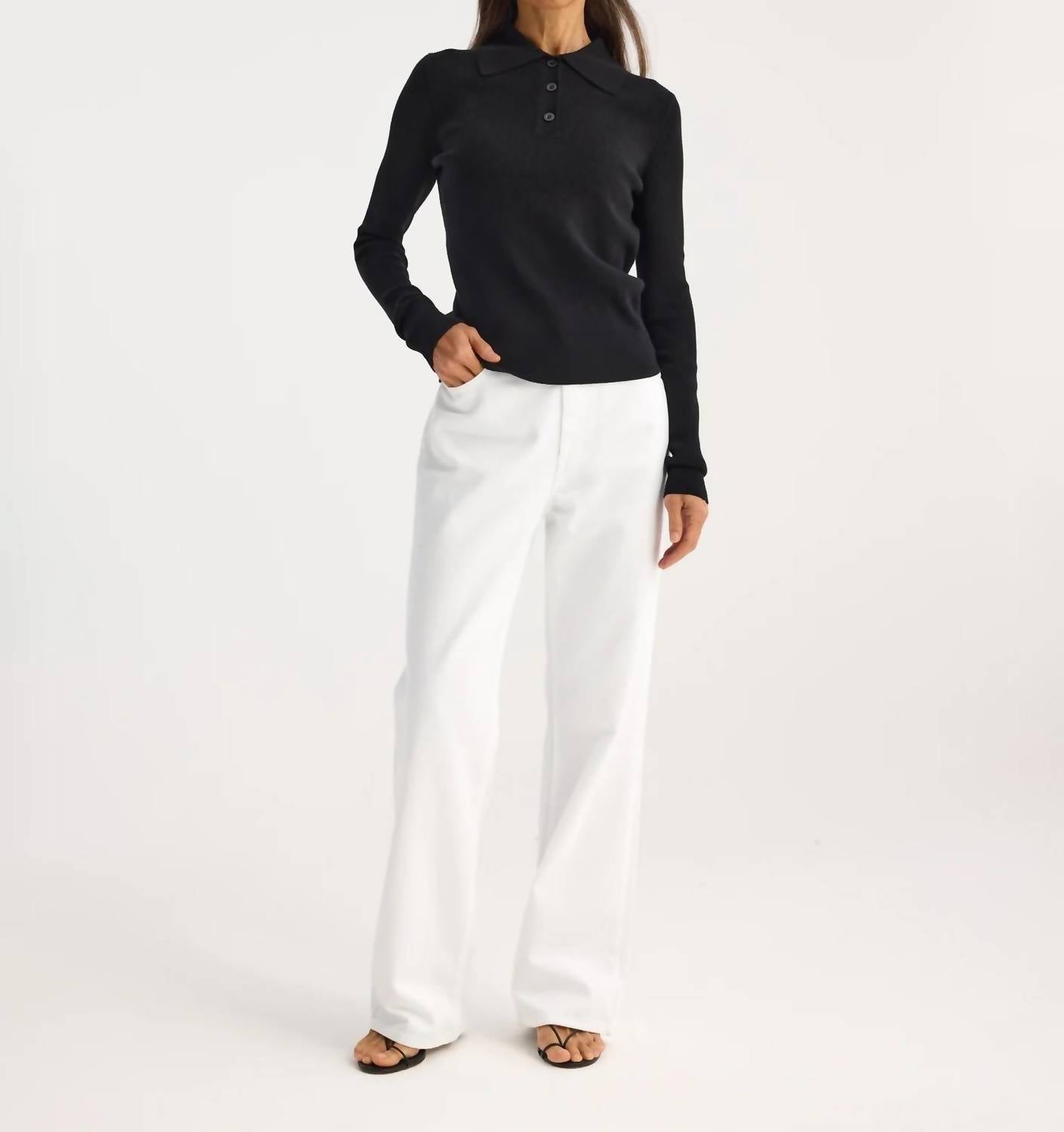 Rohe - Rib Knitted Long Sleeve Polo Shirt