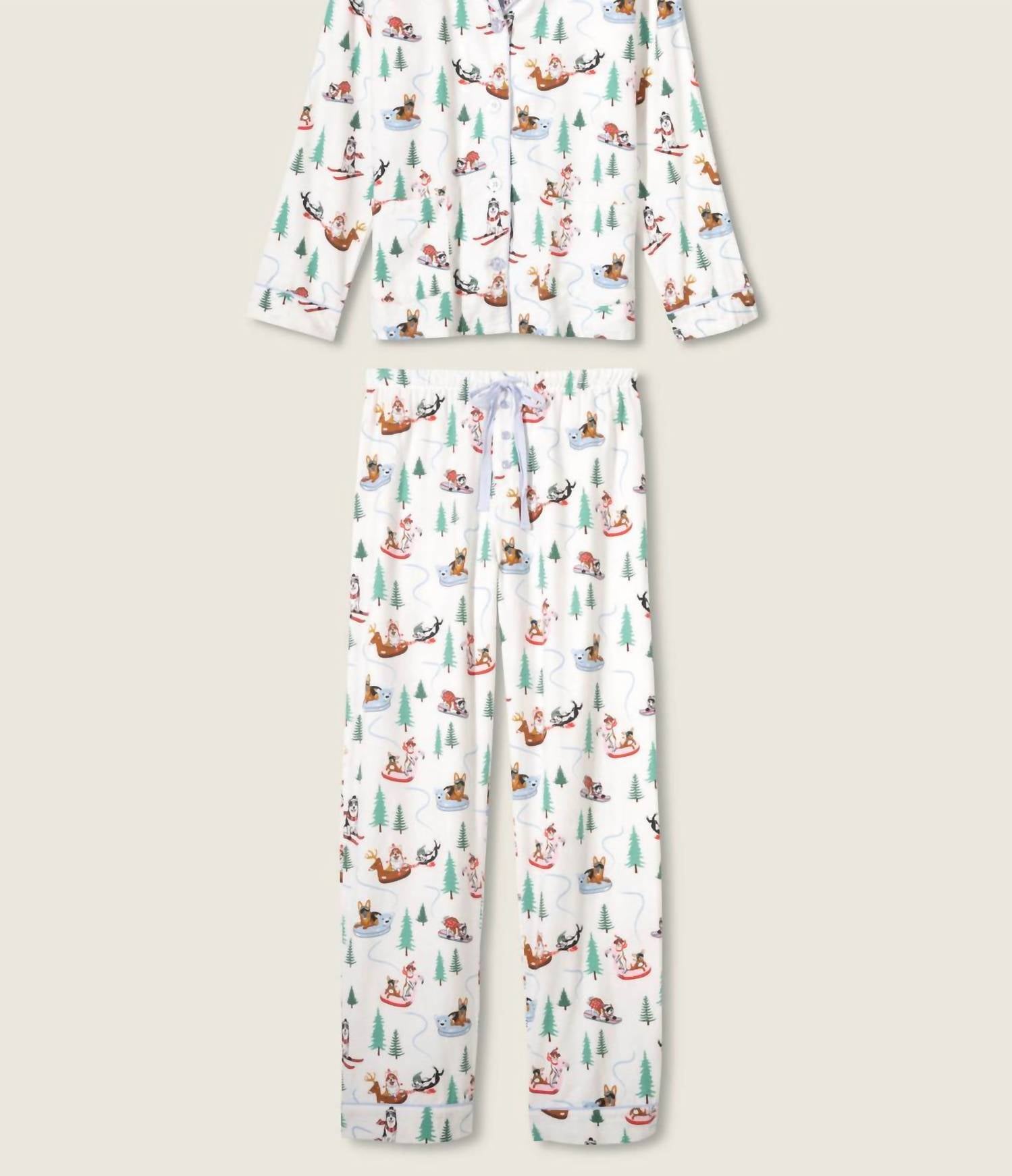 Pj Salvage - Sleigh All Day 3-piece Flannel Pajama Set