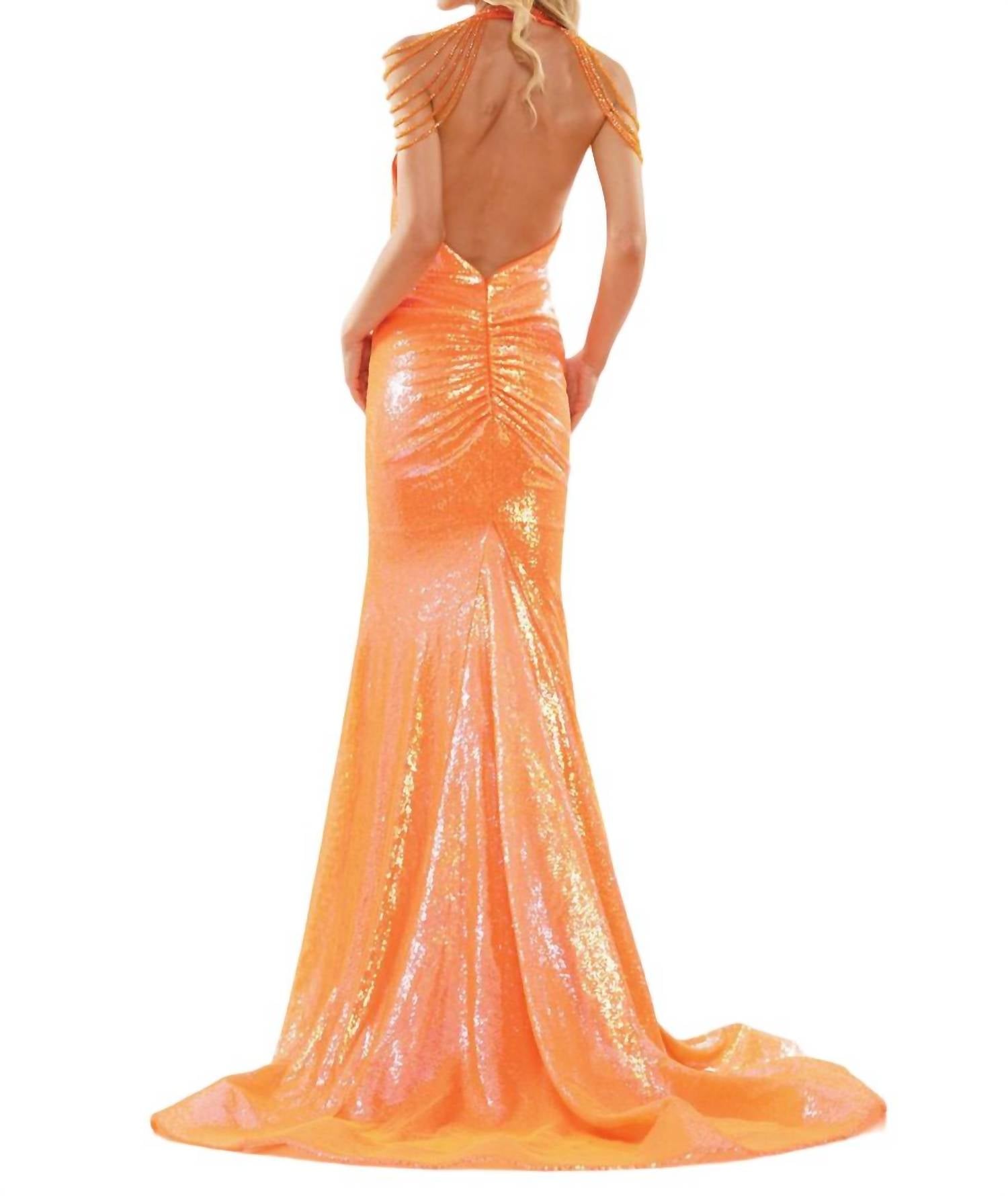 Colors Dress - Halter Beaded Prom Gown