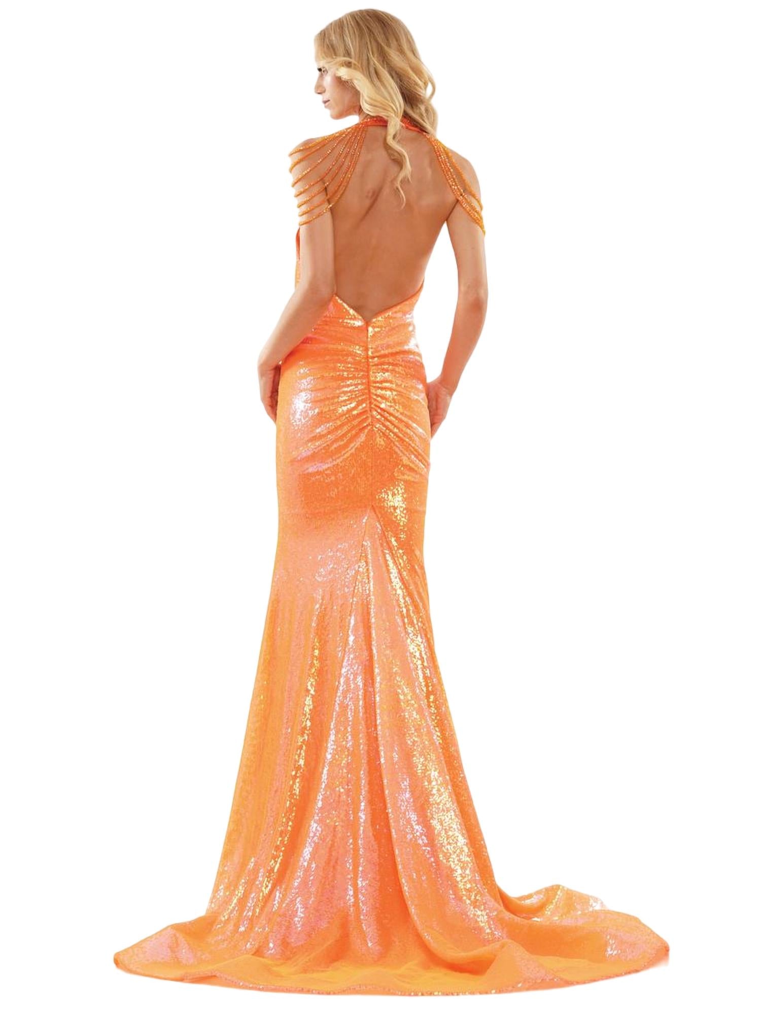 Colors Dress - Halter Beaded Prom Gown