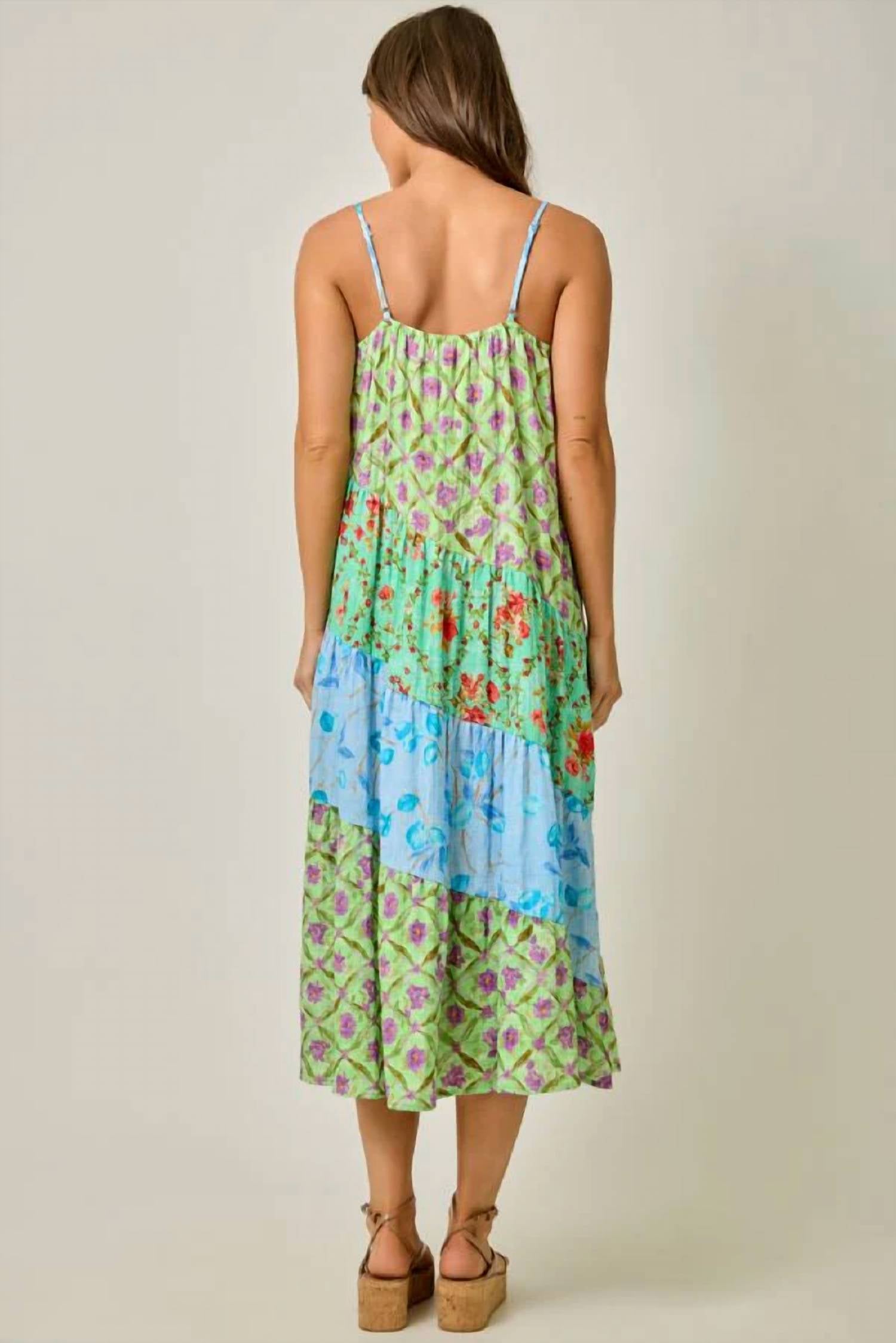 Mystree - Seaside Meadows Tiered Midi Dress