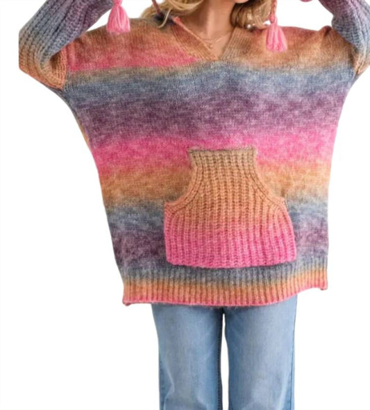 And The Why - Rory Oversized Rainbow Hoodie Sweater