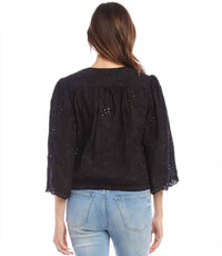 Karen Kane - Brecklyn Embroidered Tie Waist Top