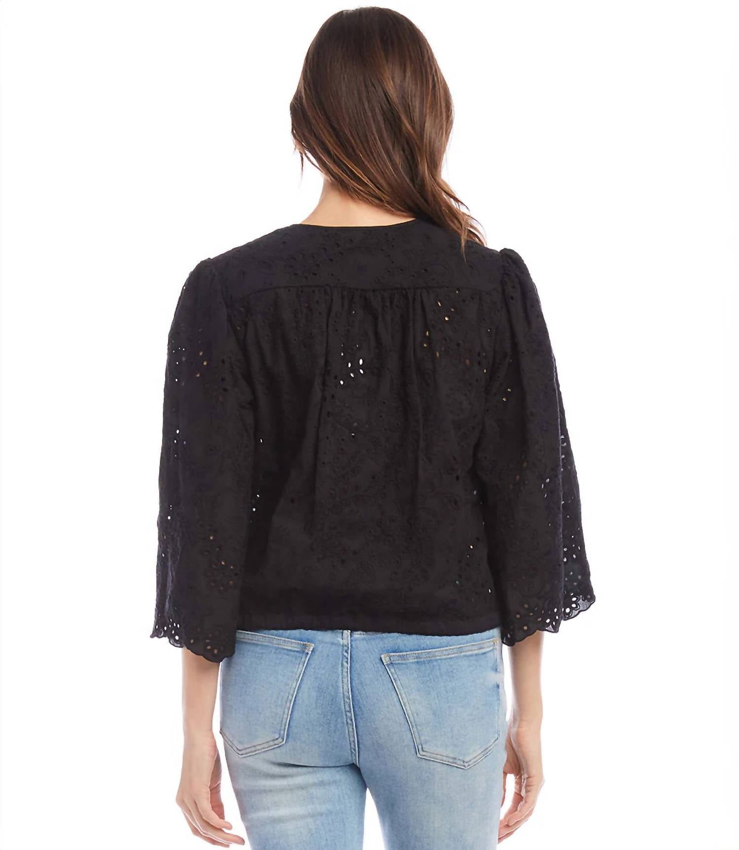 Karen Kane - Brecklyn Embroidered Tie Waist Top