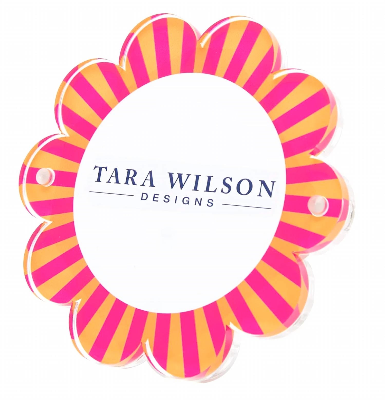 Tara Wilson Designs Daisy Acrylic Picture Frame= in pink orange - item