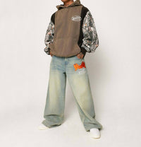 Loiter Splinter Camo Oversized Hoodie in brown - men's shirt - view 4