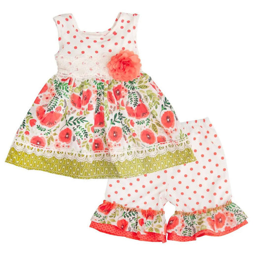 Haute Baby - Toddlers Poppy Garden 2pc Tunic Set