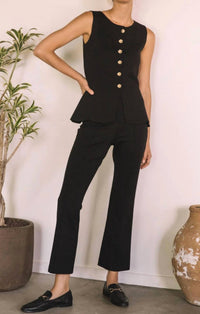 Skies Are Blue - Kick Flare Cropped Dress Pants