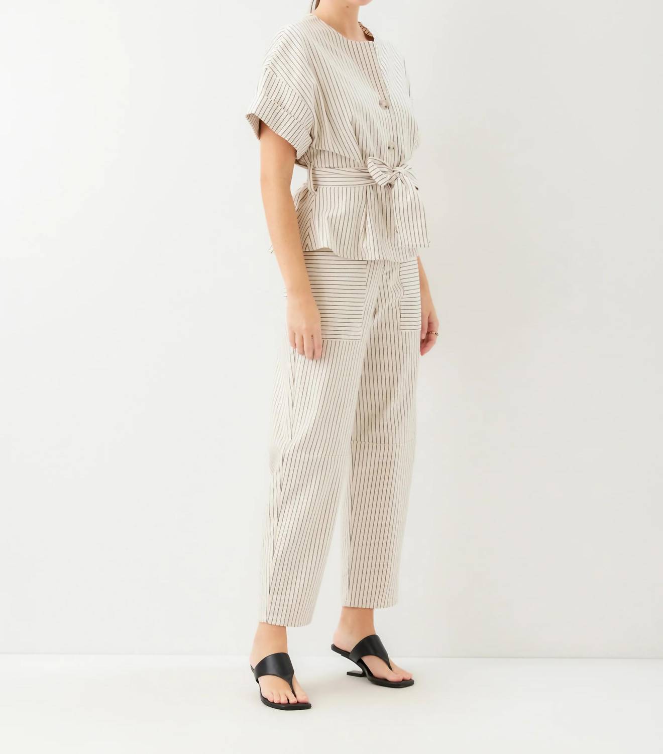 Fifteen Twenty - Women's Belted Button Up Top