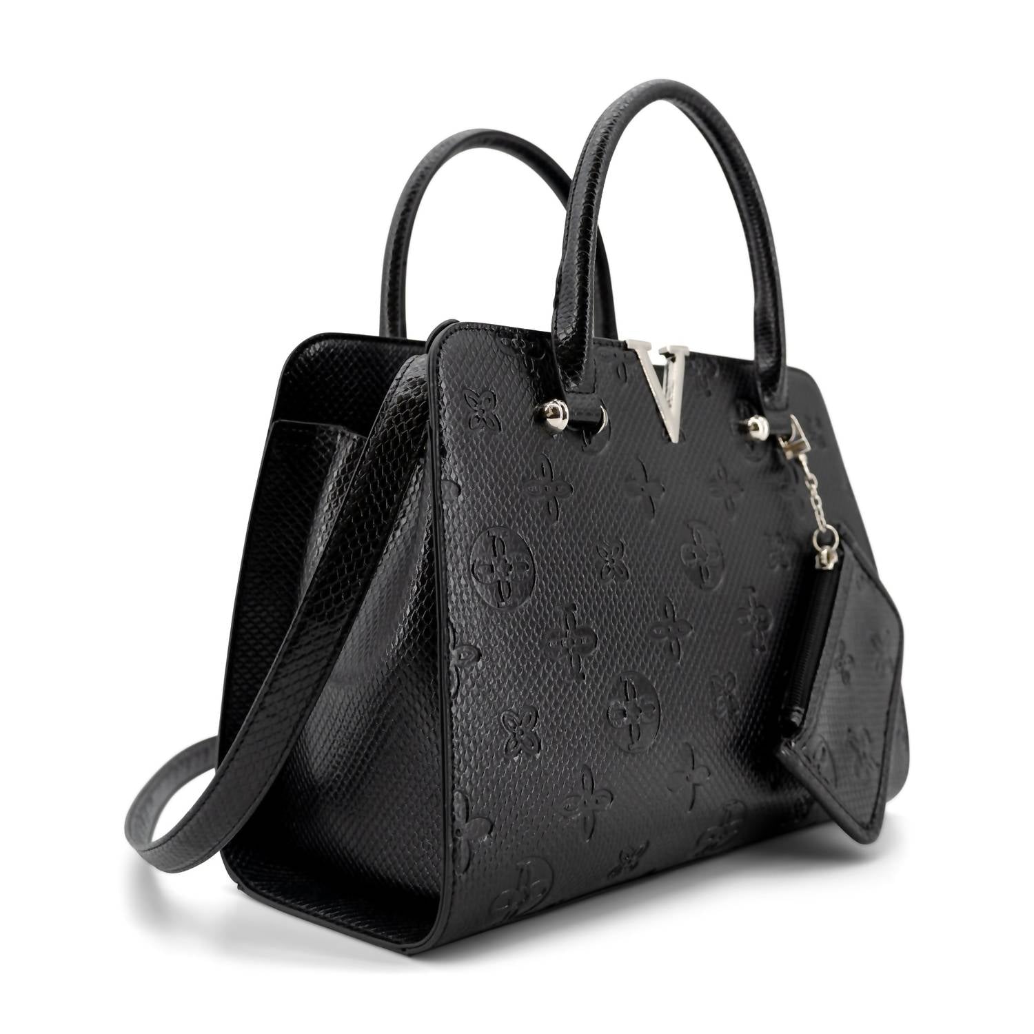 Like Dreams Women's Midori Satchel Chromatic Pattern Crossbody Bag in black - women's bag - alternate view