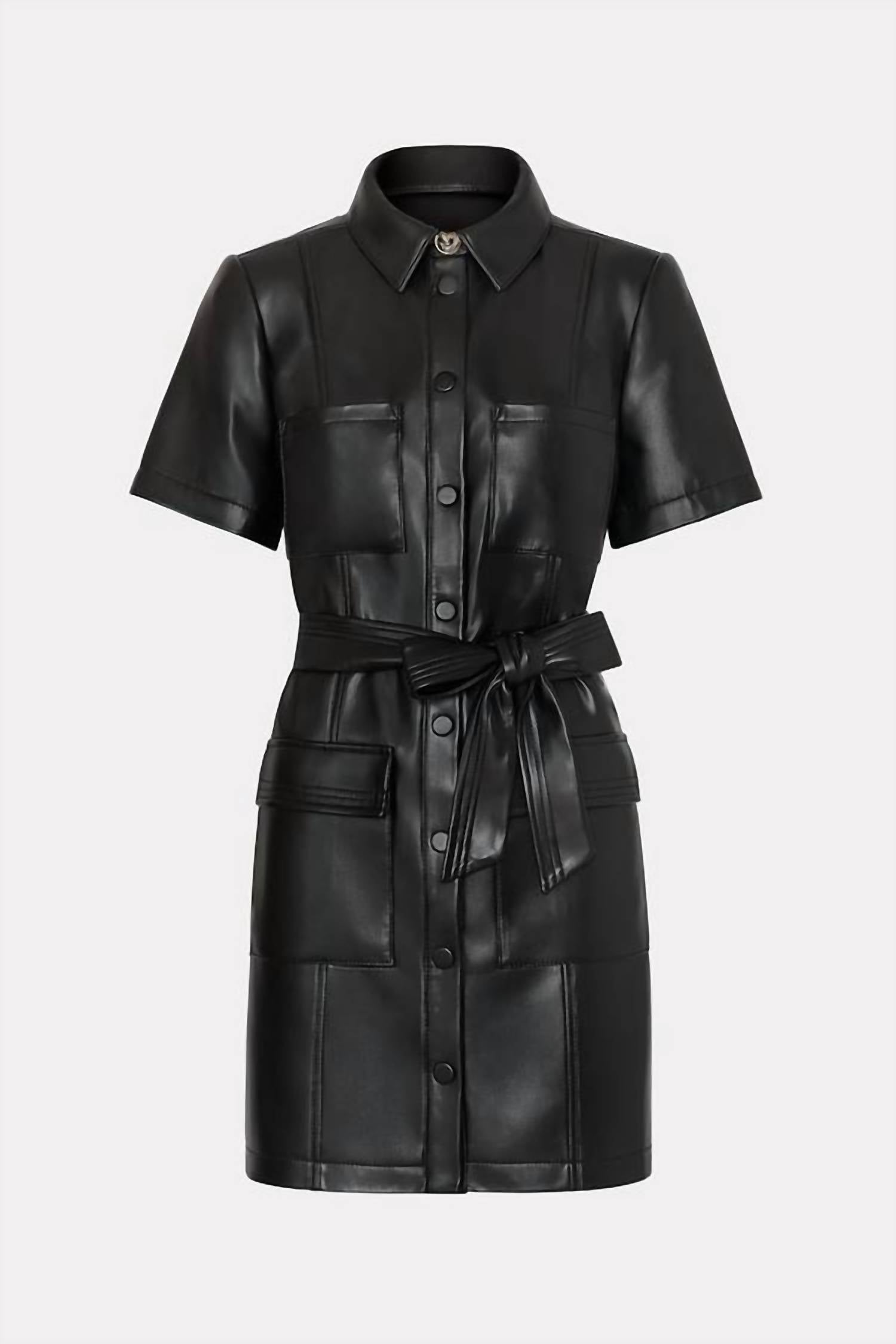 Milly - Haven Vegan Faux Leather Mini Dress