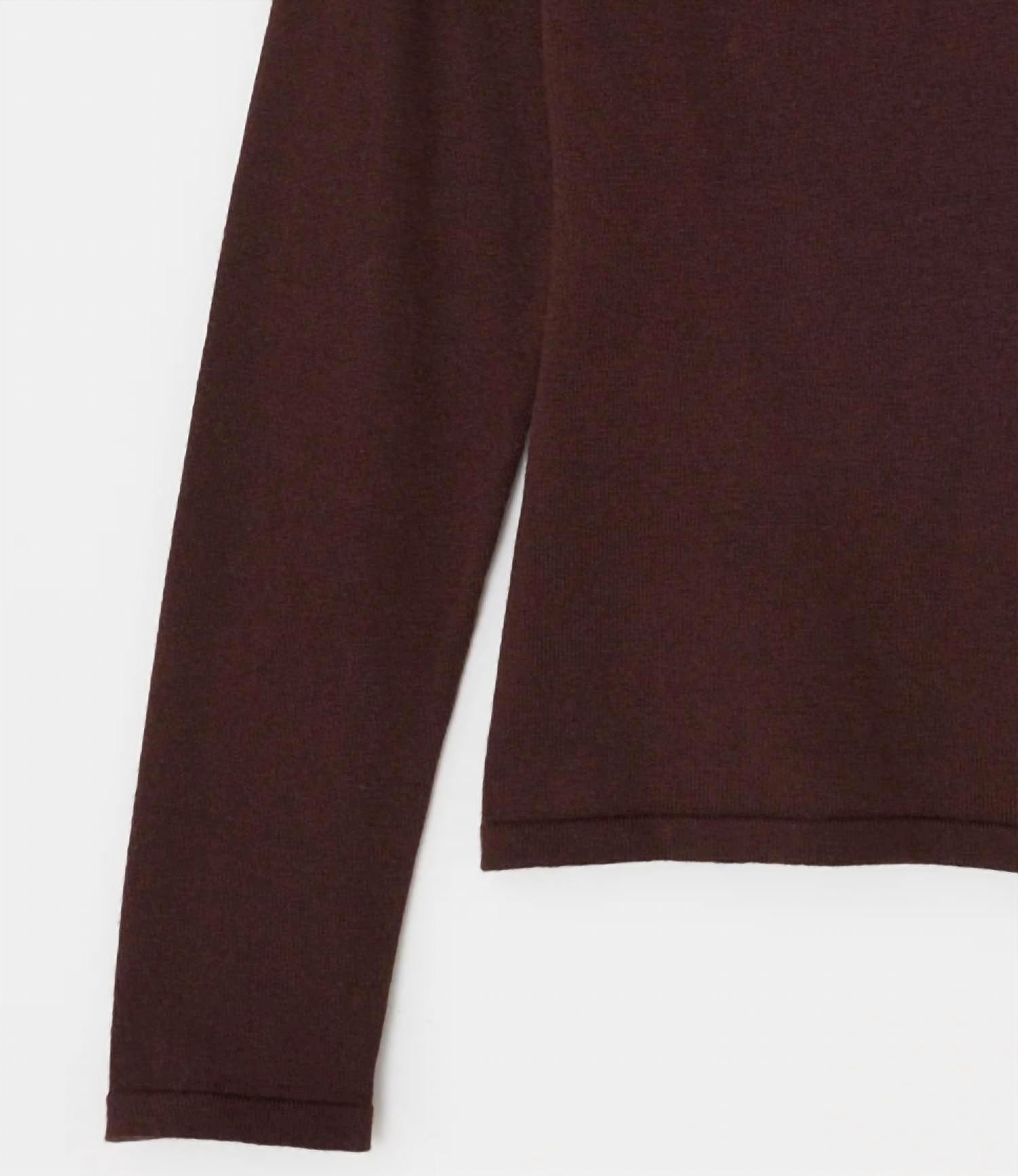 Moussy Women's Off Shoulder Long Sleeve Top in brown - women's blouse - detail view