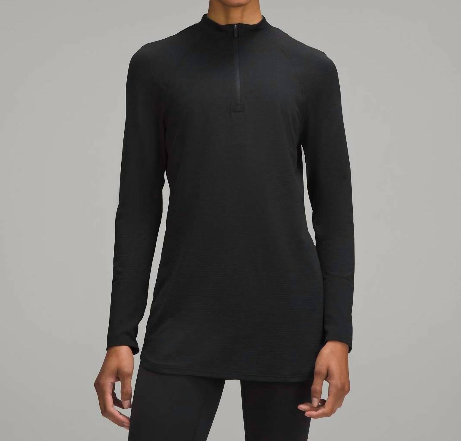 lululemon Swiftly Relaxed Long-length Half Zip Sweatshirt in black - women's long sleeve top