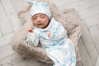 Adorable Sweetness - Infant's Cowboy Baby Gown And Hat Set