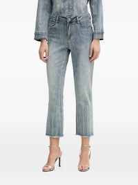 Joseph Ribkoff - Rhinestone-detail Frayed Jeans
