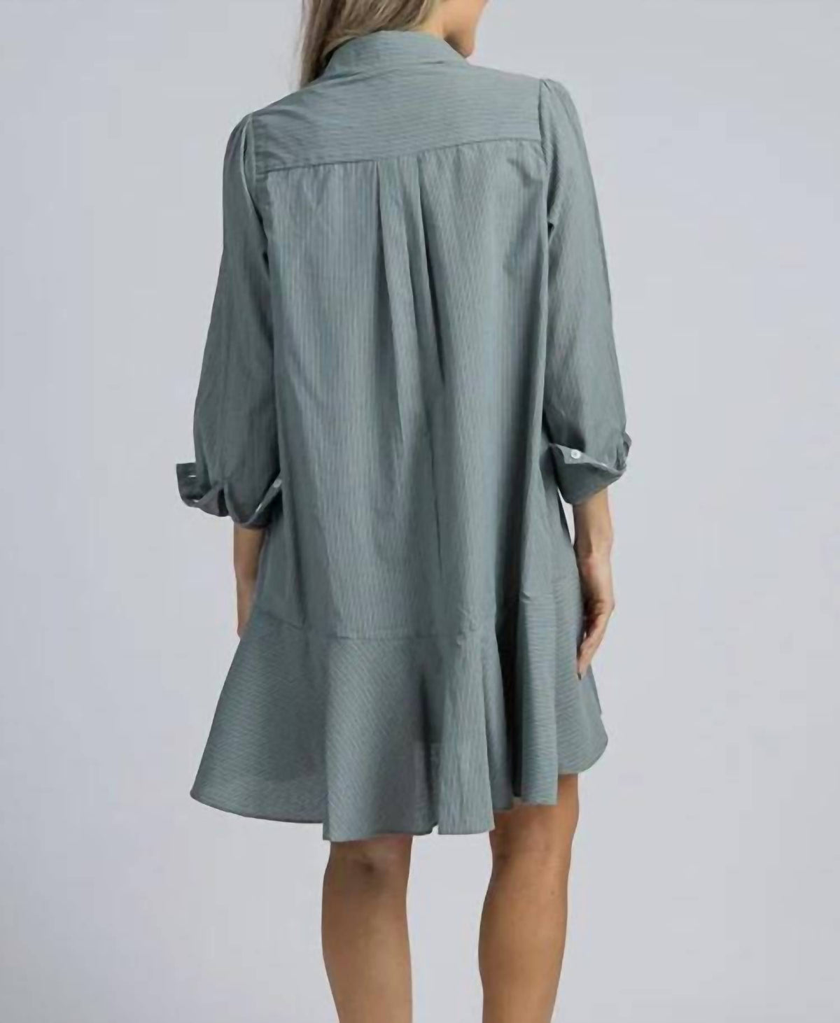 Heyson - Stripe Flare Shirt Mini Dress