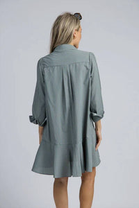 Heyson - Stripe Flare Shirt Mini Dress